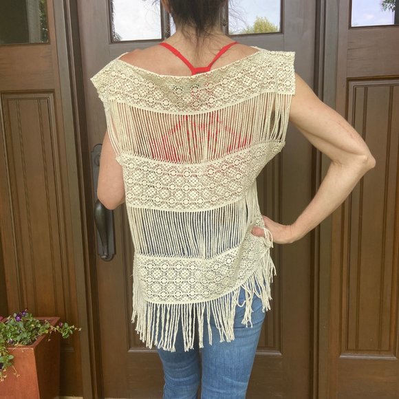 Anthro Cream Callahan Crochet Top Cover-up - Picture 7 of 10